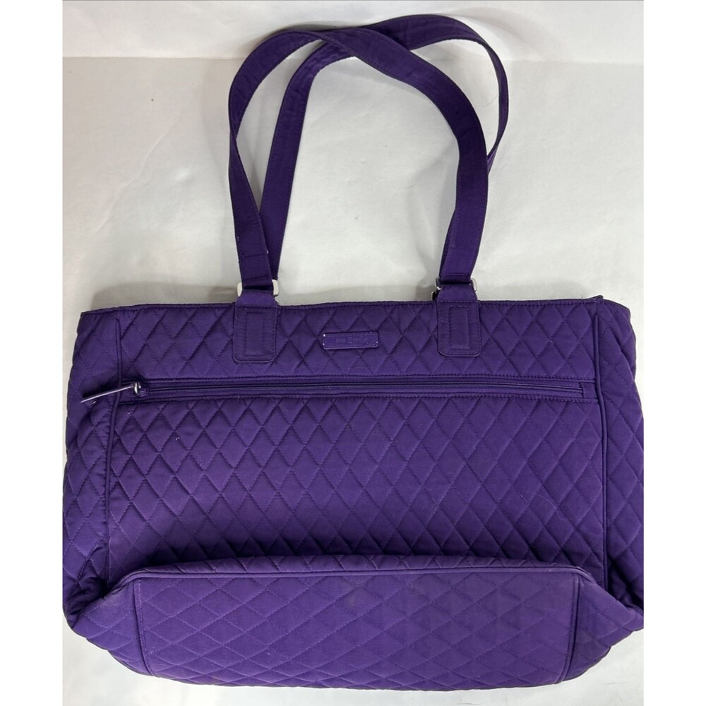 Vera Bradley Shoulder Bag Laptop Travel Carry On Tote Purple Quilted
